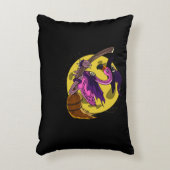 Flamingo Witch Riding Broom Magical Halloween Accent Kussen (Voorkant(Verticaal))