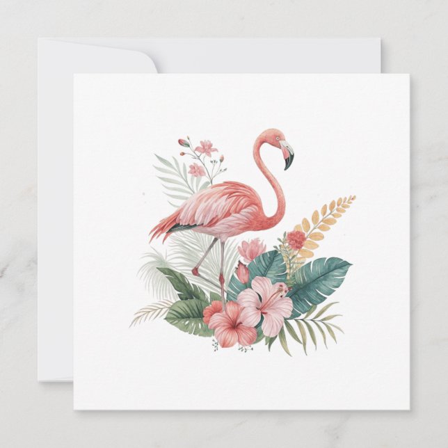 Flamingo With Flowers (Voorkant)