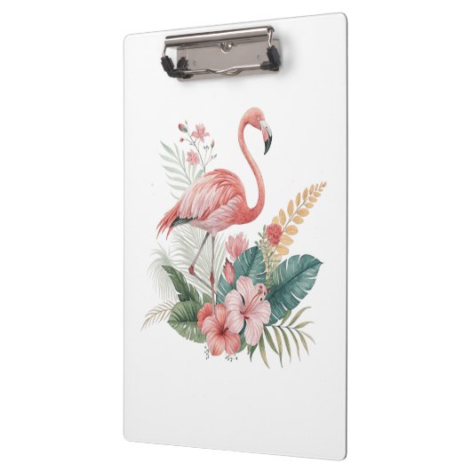 Flamingo With Flowers Klembord (Links)