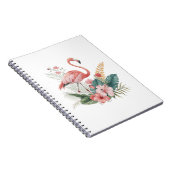 Flamingo With Flowers Notitieboek (Rechterzijde)