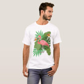 Flamingo with leaves t-shirt (Voorkant volledig)
