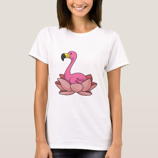 Flamingo with Lotus flower T-shirt (Voorkant)