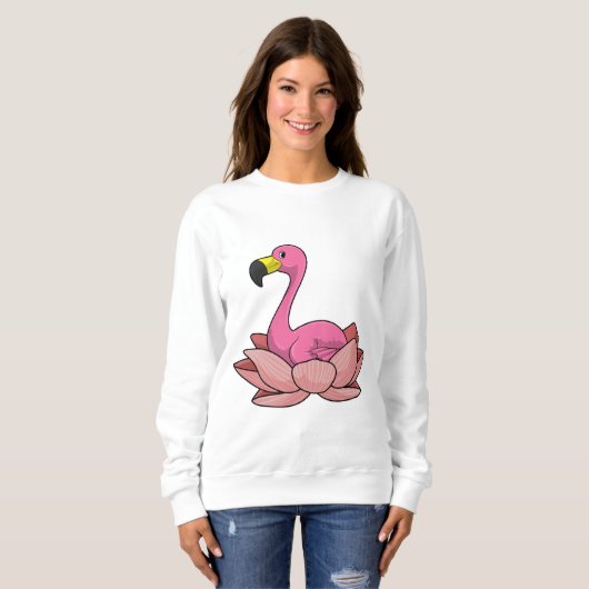 Flamingo with Lotus flower Trui (Voorkant volledig)
