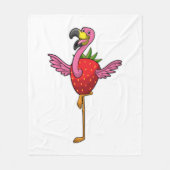Flamingo with Strawberry Fleece Deken (Voorkant)