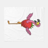 Flamingo with Strawberry Fleece Deken (Voorkant (Horizontaal))