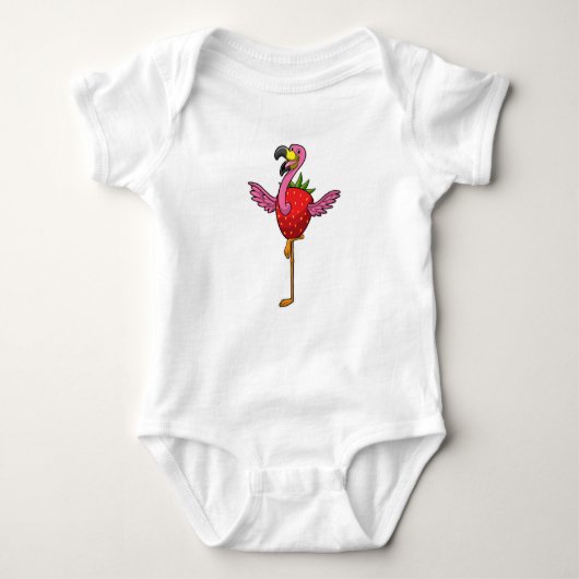 Flamingo with Strawberry Romper (Voorkant)
