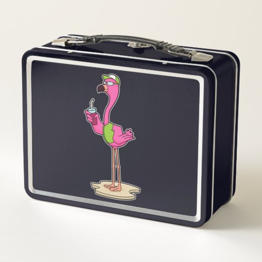 Flamingo with Sunglasses & Cap (Achterkant)
