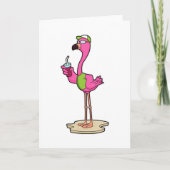 Flamingo with Sunglasses & Cap Kaart (Voorkant)