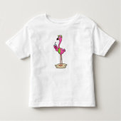Flamingo with Sunglasses & Cap Kinder Shirts (Voorkant)