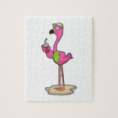 Flamingo with Sunglasses & Cap Legpuzzel (Verticaal)