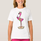 Flamingo with Sunglasses & Cap T-shirt (Voorkant)