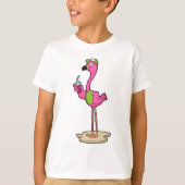 Flamingo with Sunglasses & Cap T-shirt (Voorkant)