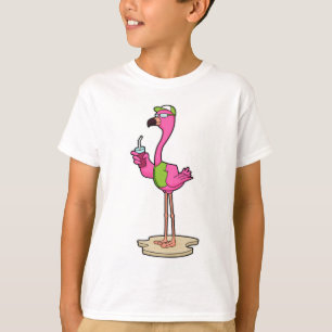 Flamingo with Sunglasses & Cap T-shirt