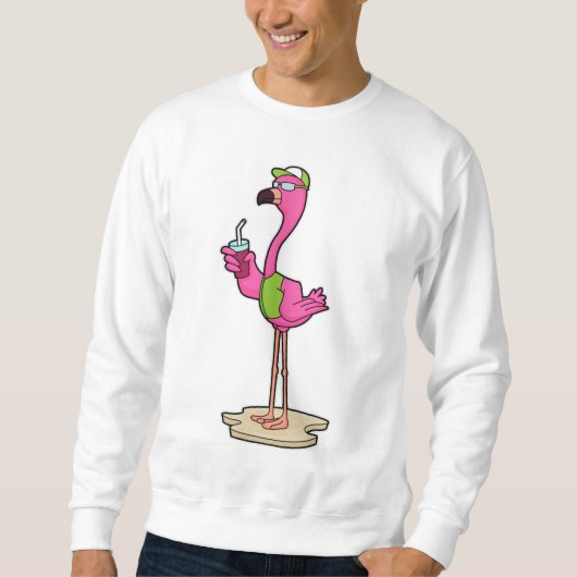 Flamingo with Sunglasses & Cap Trui (Voorkant)