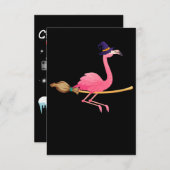 Flamingo Womens Funny Flamingo Witch Halloween Bedankkaart (Voorkant / Achterkant)