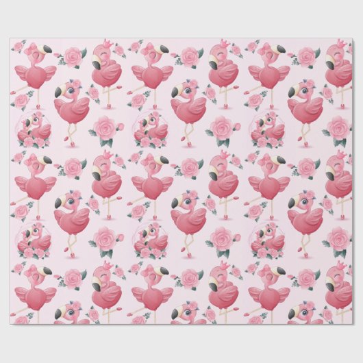 Flamingo Wrapping Paper Cadeaupapier (Vlak)