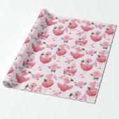 Flamingo Wrapping Paper Cadeaupapier (Uitgerold)