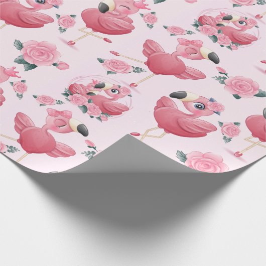 Flamingo Wrapping Paper Cadeaupapier (Hoek)