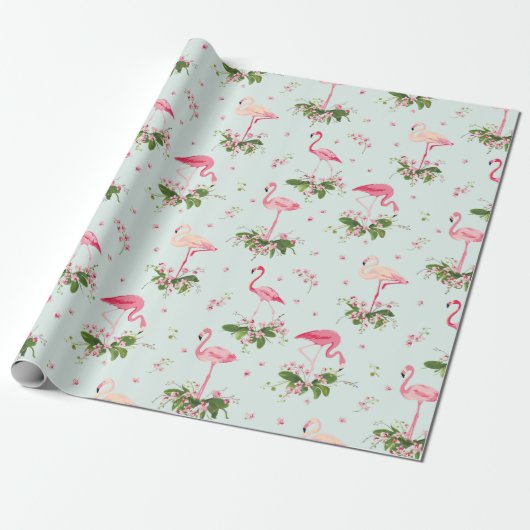 Flamingo Wrapping Paper Cadeaupapier (Uitgerold)