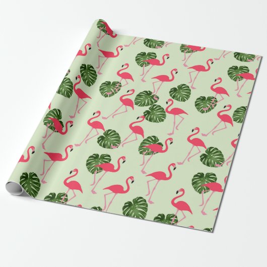 Flamingo Wrapping Paper Cadeaupapier (Uitgerold)