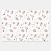 Flamingo Wrapping Paper Flat Sheet Set van 3 (Voorkant 2)