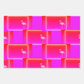 Flamingo Wrapping Paper Flat Sheet Set van 3 (Voorkant 2)