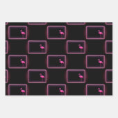  Flamingo Wrapping Paper Flat Sheet Set van 3 (Voorkant)