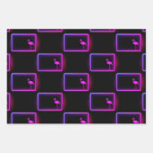  Flamingo Wrapping Paper Flat Sheet Set van 3 (Voorkant 3)