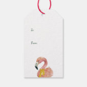 Flamingo Wreath Warm Holiday Wish Custom Cadeaulabel (Achterkant)