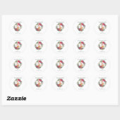 Flamingo Wreath Warm Holiday Wish Custom Ronde Sticker (Vel)