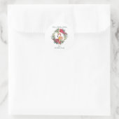 Flamingo Wreath Warm Holiday Wish Custom Ronde Sticker (Tas)