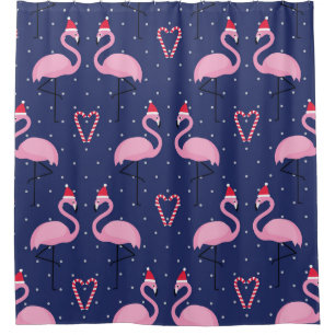 Flamingo Xmas Pet Snoep Douchegordijn