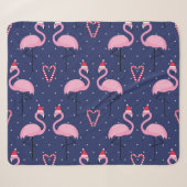 Flamingo Xmas Pet Snoep Sherpa Deken (Voorkant (horizontaal))