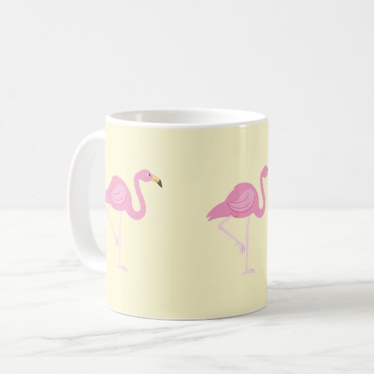 Flamingo, Yellow, Summer, Trendy, Mok (Voorkant links)