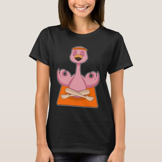 Flamingo Yoga Fitness Meditatie T-shirt (Voorkant)