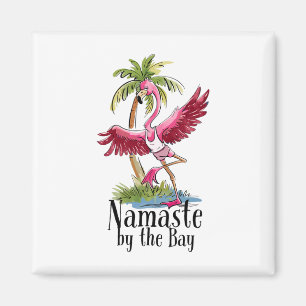 Flamingo Yoga Namaste Bij De Y Palm Bomen Strand V Magneet