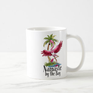 Flamingo Yoga Namaste Bij De Y Palmboom Strand Vi Koffiemok