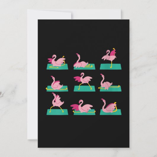 Flamingo Yoga Poses Meditation Workout Feestdagenkaart (Voorkant)