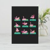 Flamingo Yoga Poses Meditation Workout Feestdagenkaart (Staand voorkant)