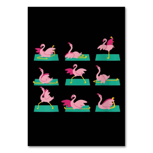 Flamingo Yoga Poses Meditation Workout Kaart (Voorkant)