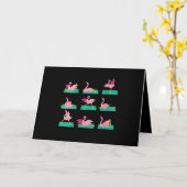 Flamingo Yoga poses Meditation Workout Kaart (Gele Bloem)