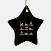 Flamingo Yoga Poses Meditation Workout Keramisch Ornament (Rechts)