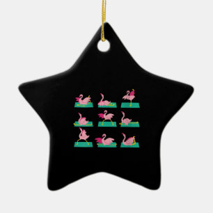 Flamingo Yoga Poses Meditation Workout Keramisch Ornament