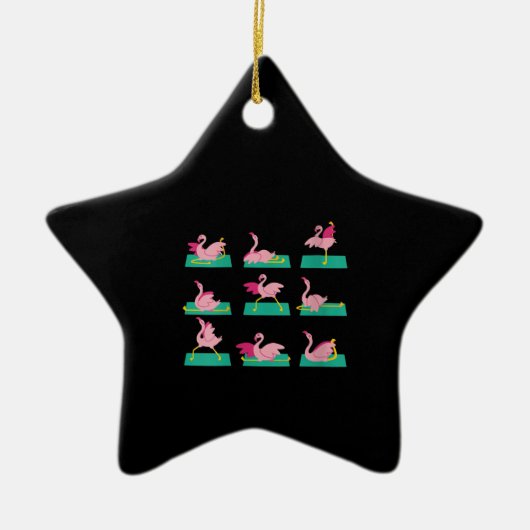 Flamingo Yoga Poses Meditation Workout Keramisch Ornament (Voorkant)