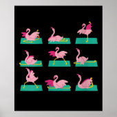 Flamingo Yoga Poses Meditation Workout Poster (Voorkant)