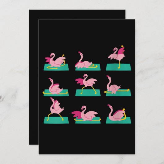 Flamingo Yoga Poses Meditation Workout Save The Date (Voorkant / Achterkant)