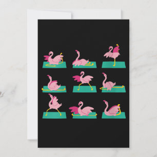 Flamingo Yoga Poses Meditation Workout Save The Date