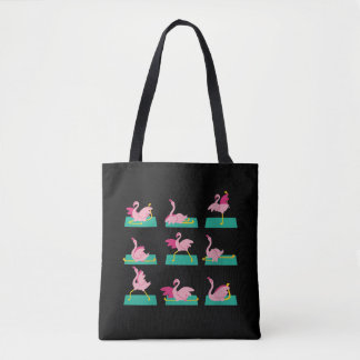 Flamingo Yoga Poses Meditation Workout Tote Bag