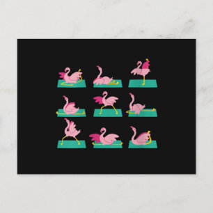 Flamingo Yoga Poses Meditation Workout Uitnodiging Briefkaart