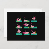 Flamingo Yoga Poses Meditation Workout Uitnodiging Briefkaart (Voorkant / Achterkant)